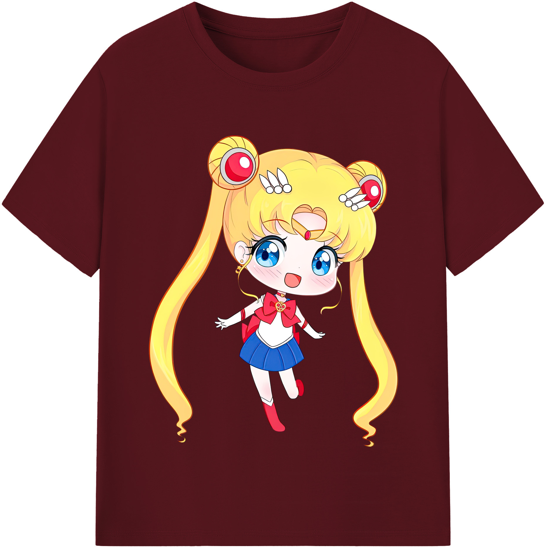 （画像用） 美少女戦士セーラームーン 月野 うさぎ つきの うさぎ Sailor Moon Tsukino Usagi 綿100％半袖Tシャツ（フロントプリント）